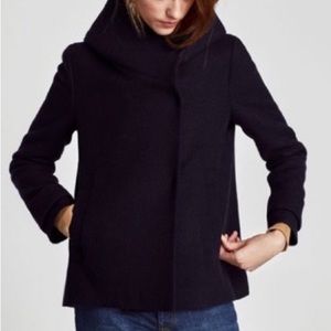 Zara coat with wraparound collar